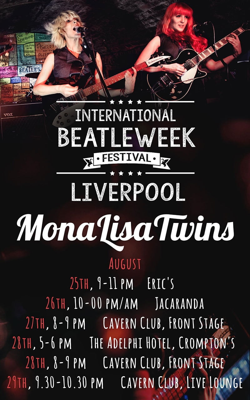 International Beatleweek 2016 Live Calendar for the MonaLisa Twins