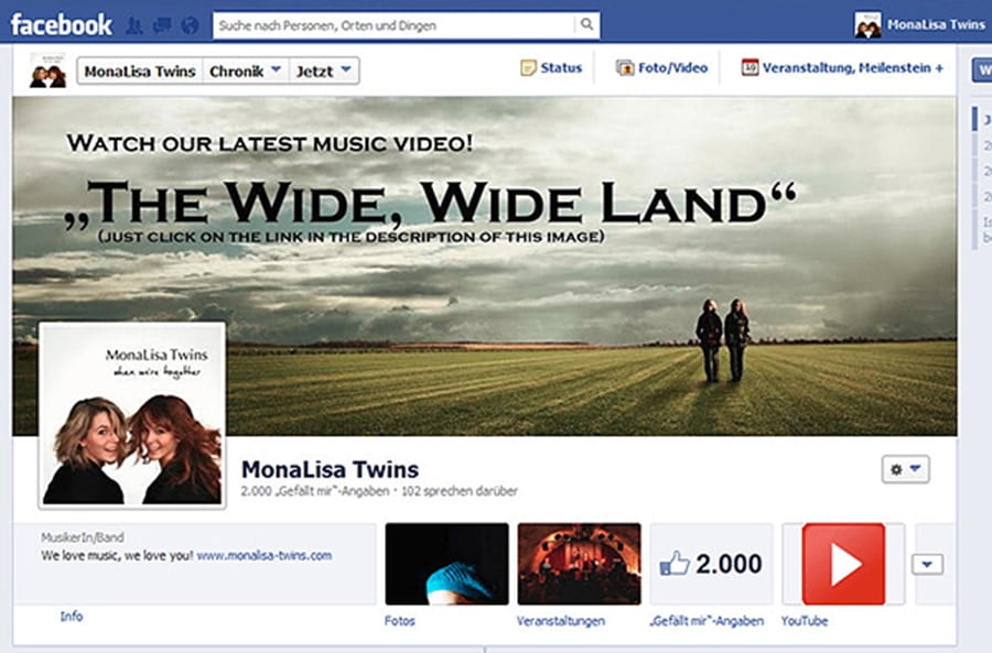 2.000 Facebook Likes in MonaLisa Twins Page