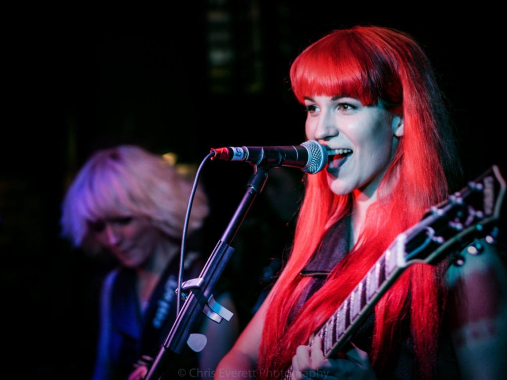 MonaLisa Twins performing at Eric's Club, Liverpool. Photo by Chris Everett
