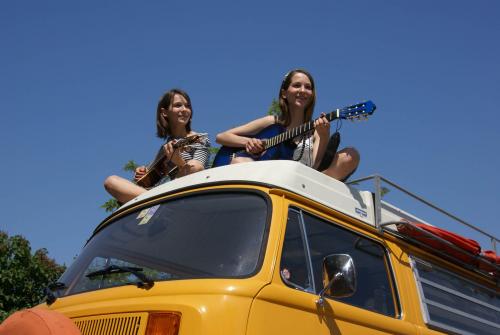 On top of our old VW bus (which we've sold since, unfortunately)