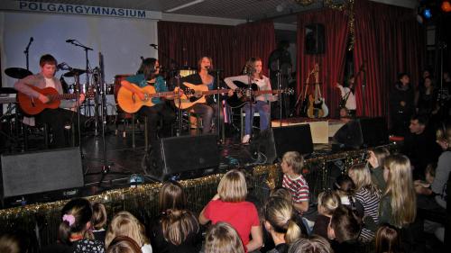 Performing at a school concert