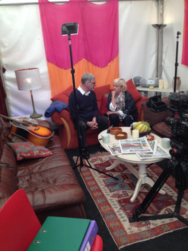 Steve Harley giving an interview before the show.