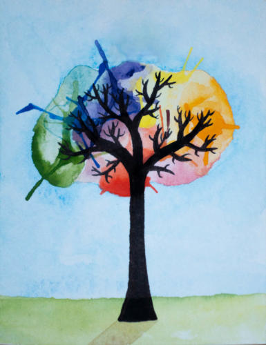 "Silhouettes of Life ... again" by Mona, Watercolor, 2018