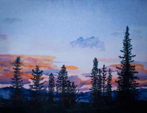 "I really like Silhouettes" by Mona, Watercolor, 2018