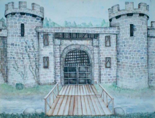 "Iron Doors" by Mona, Watercolor, 2018