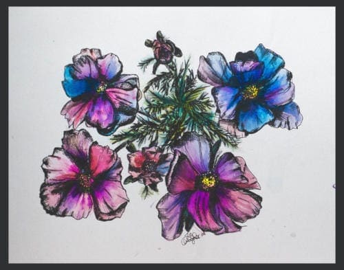 "Floral" by Lisa, Watercolor, 2009 (age 14)